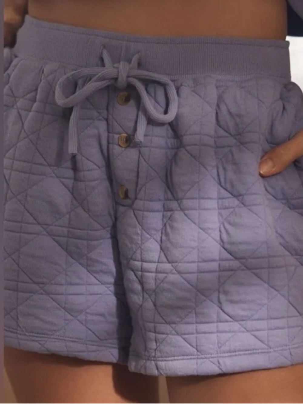By Anthropologie Womens purple quilted shorts with pockets XL